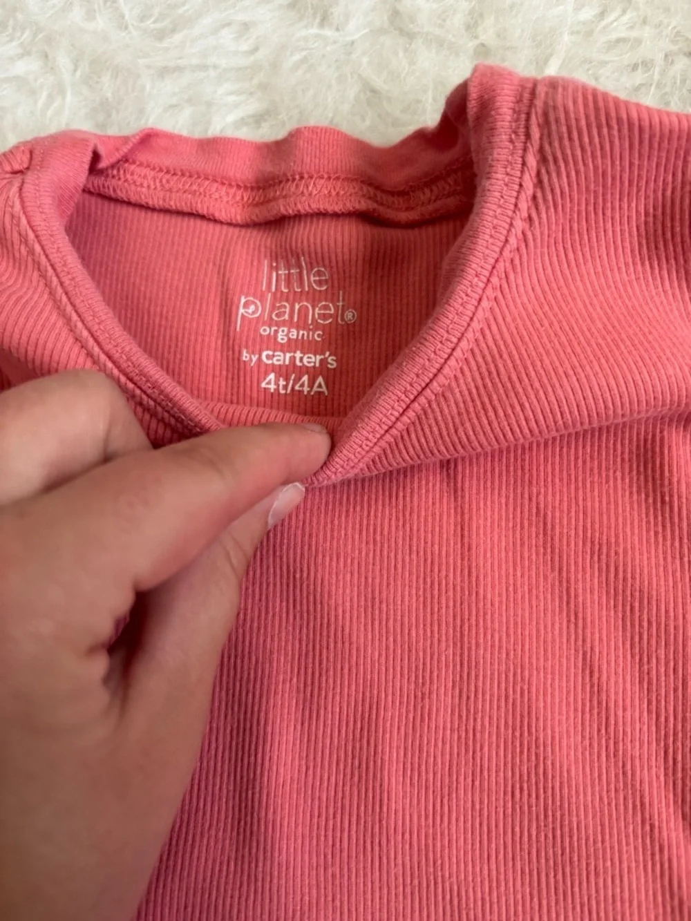 Little Planet Coral Pink Ribbed Short Sleeve Pajama Set